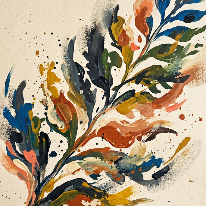 Abstract Leaf Print – Expressive Botanical Wall Art
