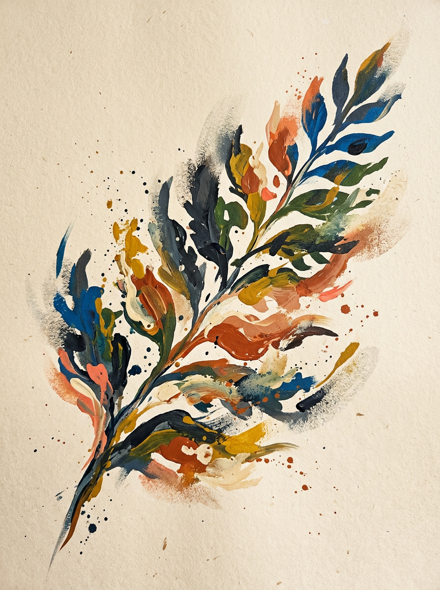 Abstract Leaf Print – Expressive Botanical Wall Art