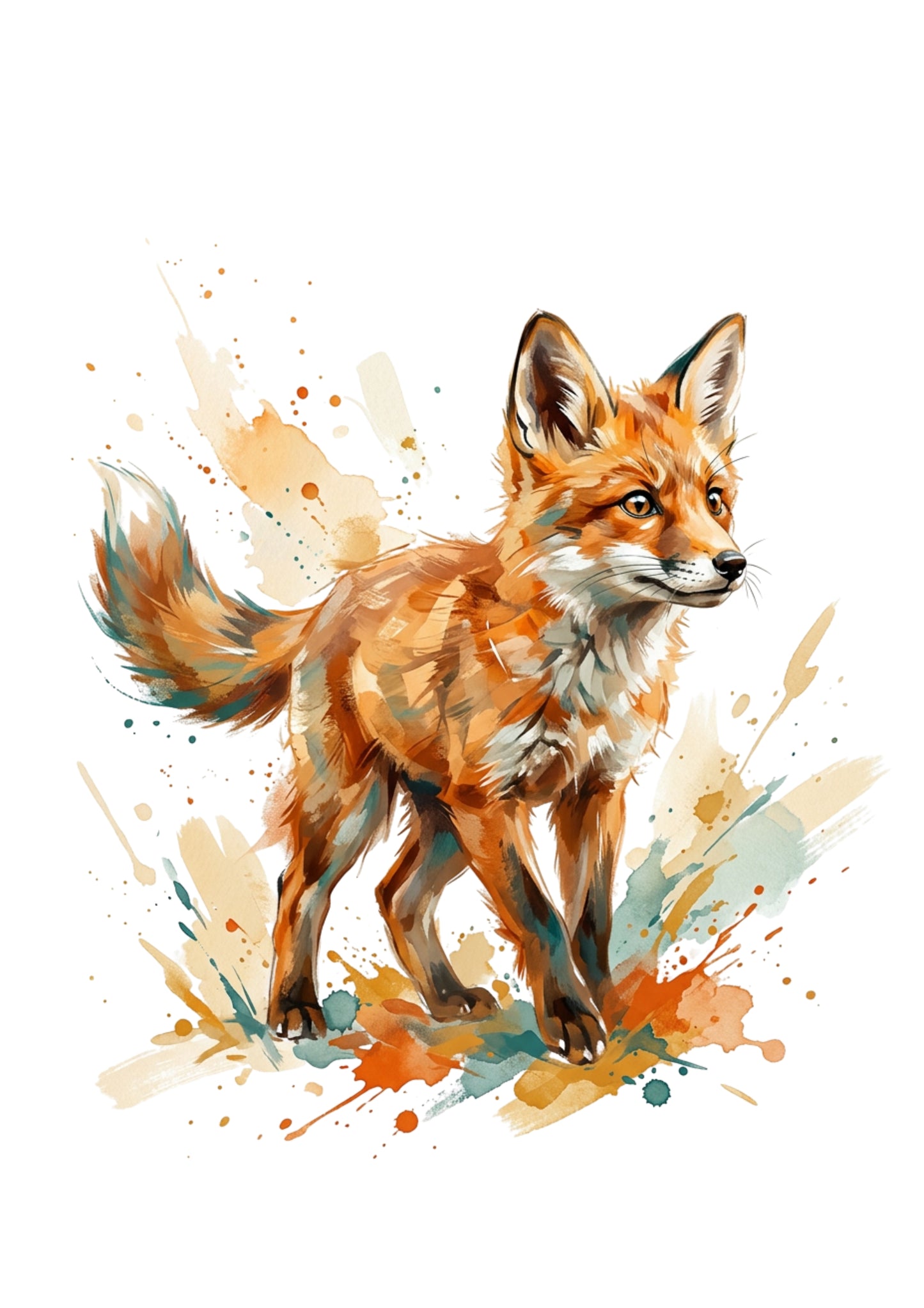 Fox Art Print – Dynamic Coloursplash Wildlife Design