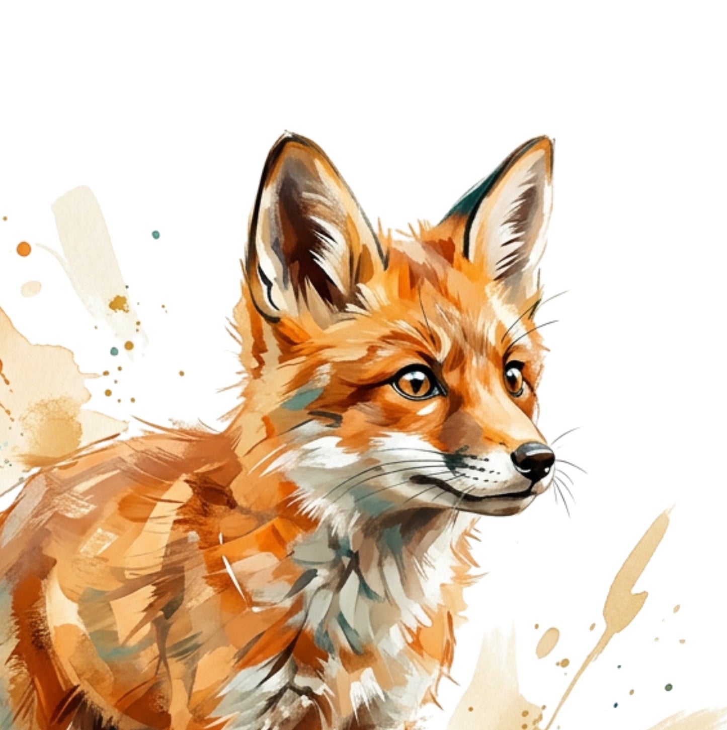 Fox Art Print – Dynamic Coloursplash Wildlife Design