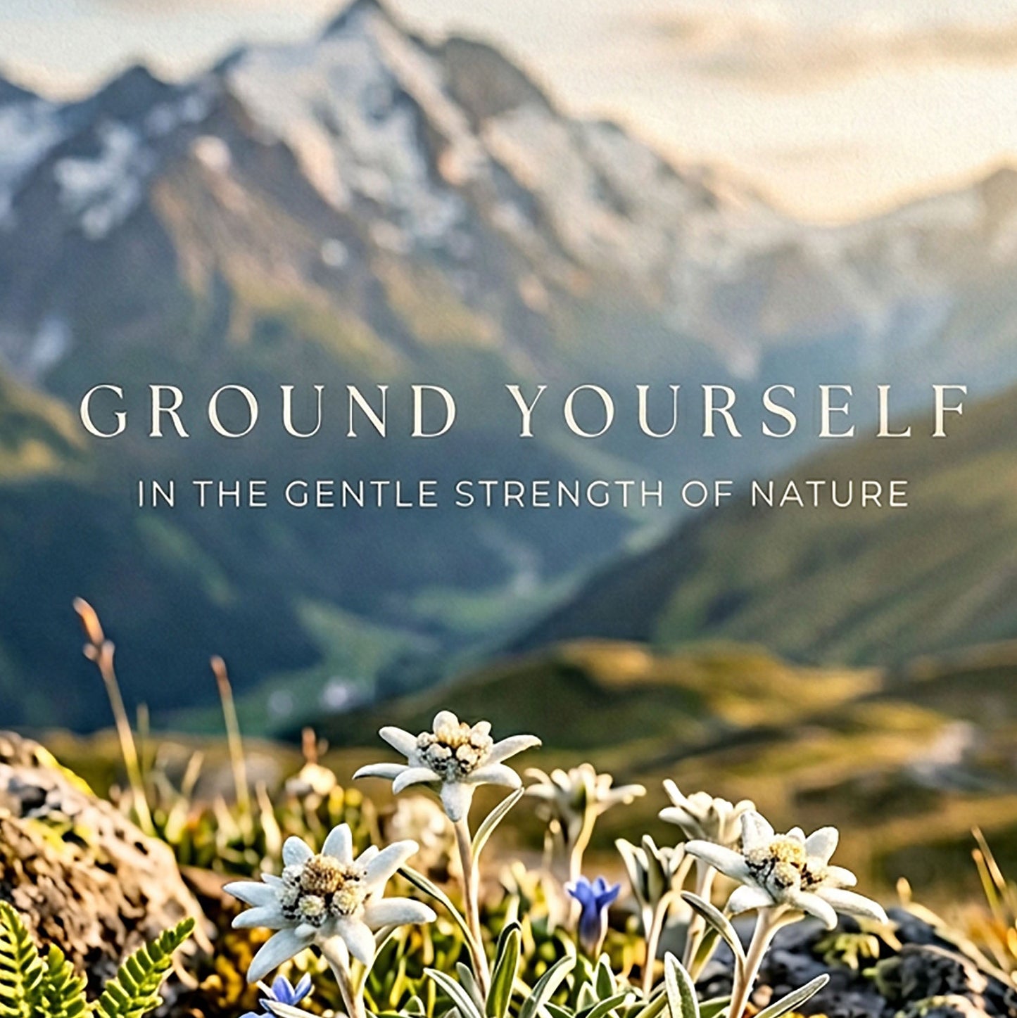 “Ground Yourself in the Gentle Strength of Nature” Alpine Flower Art Print – Wellness & Mindfulness Wall Art