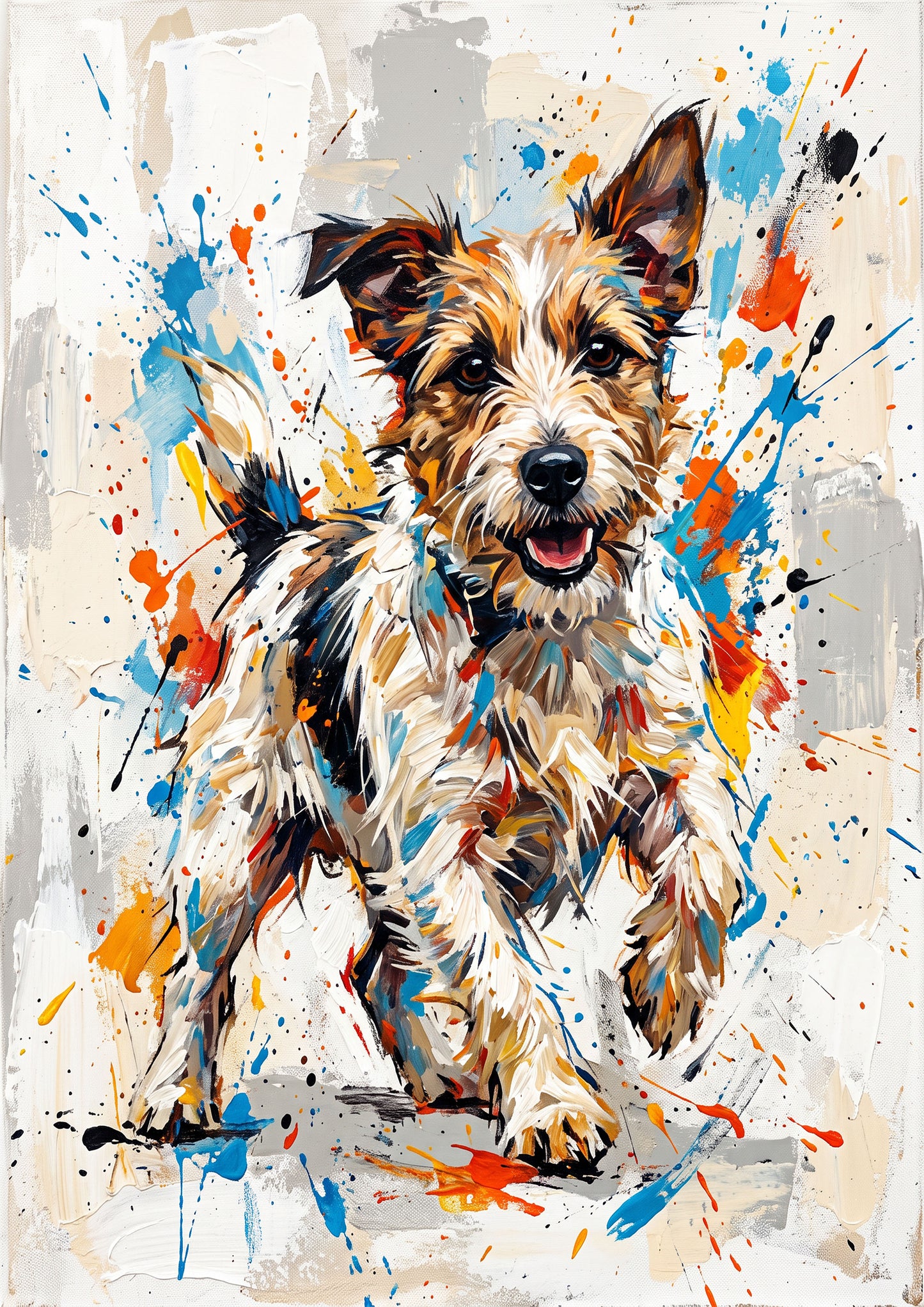 Wire Haired Jack Russell Coloursplash Art Print – Modern Dog Wall Art