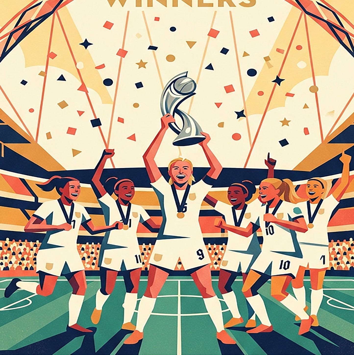 Lionesses Euro 2022 Retro Celebration Poster – Wembley Inspired Art Print