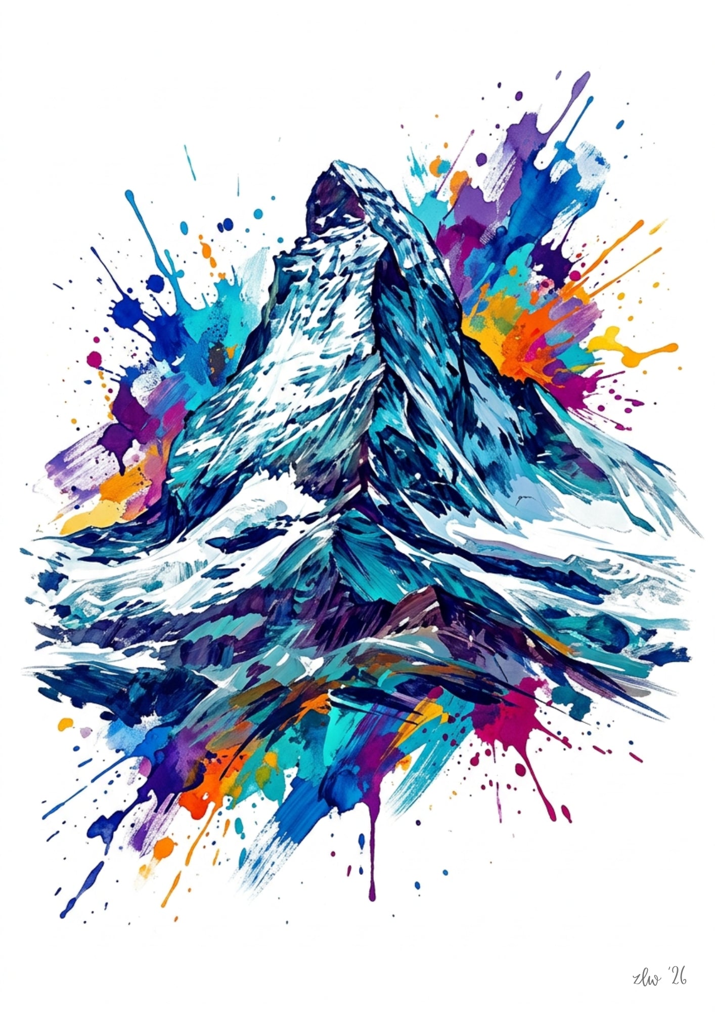 Matterhorn Coloursplash Art Print – Modern Adventure Collection Landscape