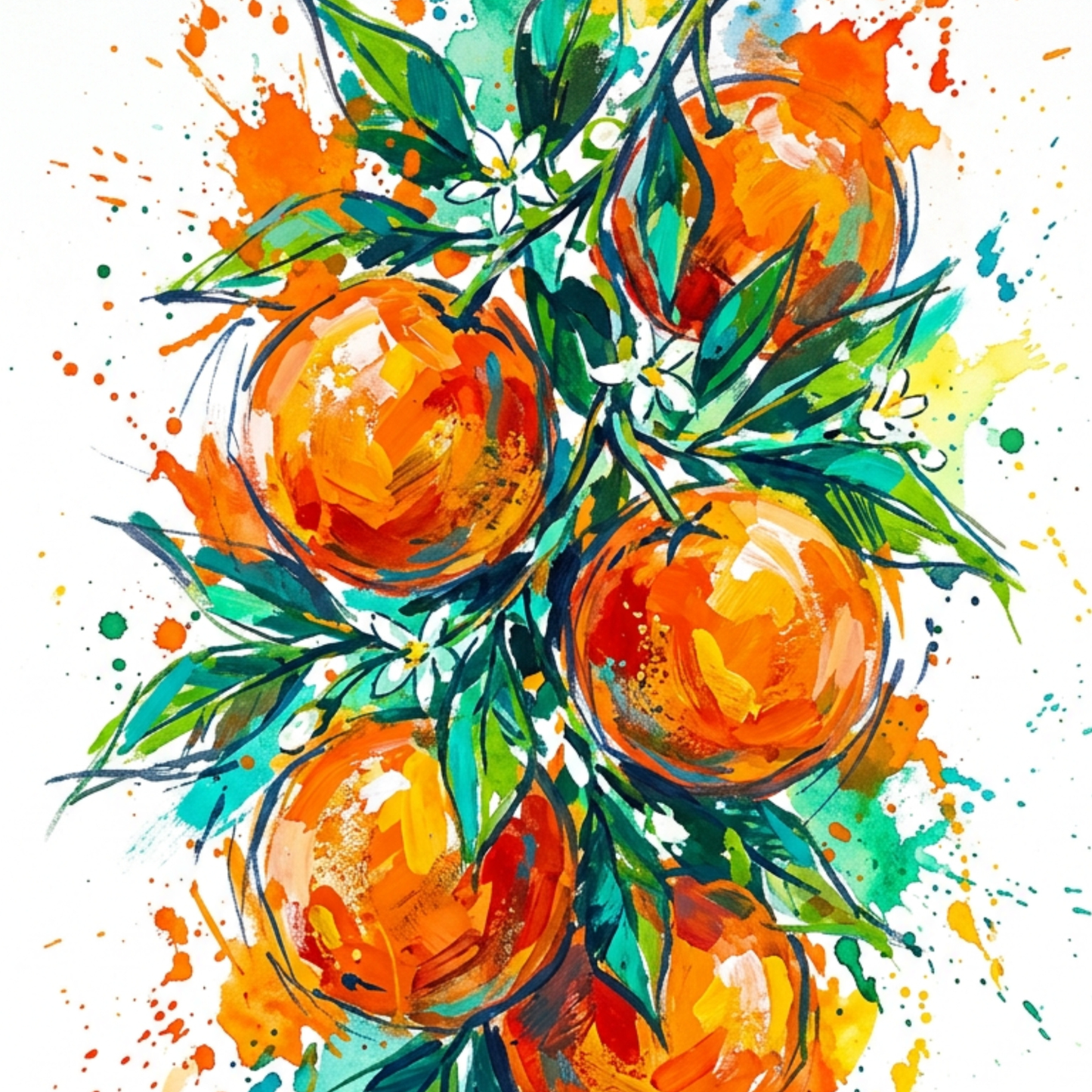 Seville Oranges – Modern Coloursplash Kitchen Art Print