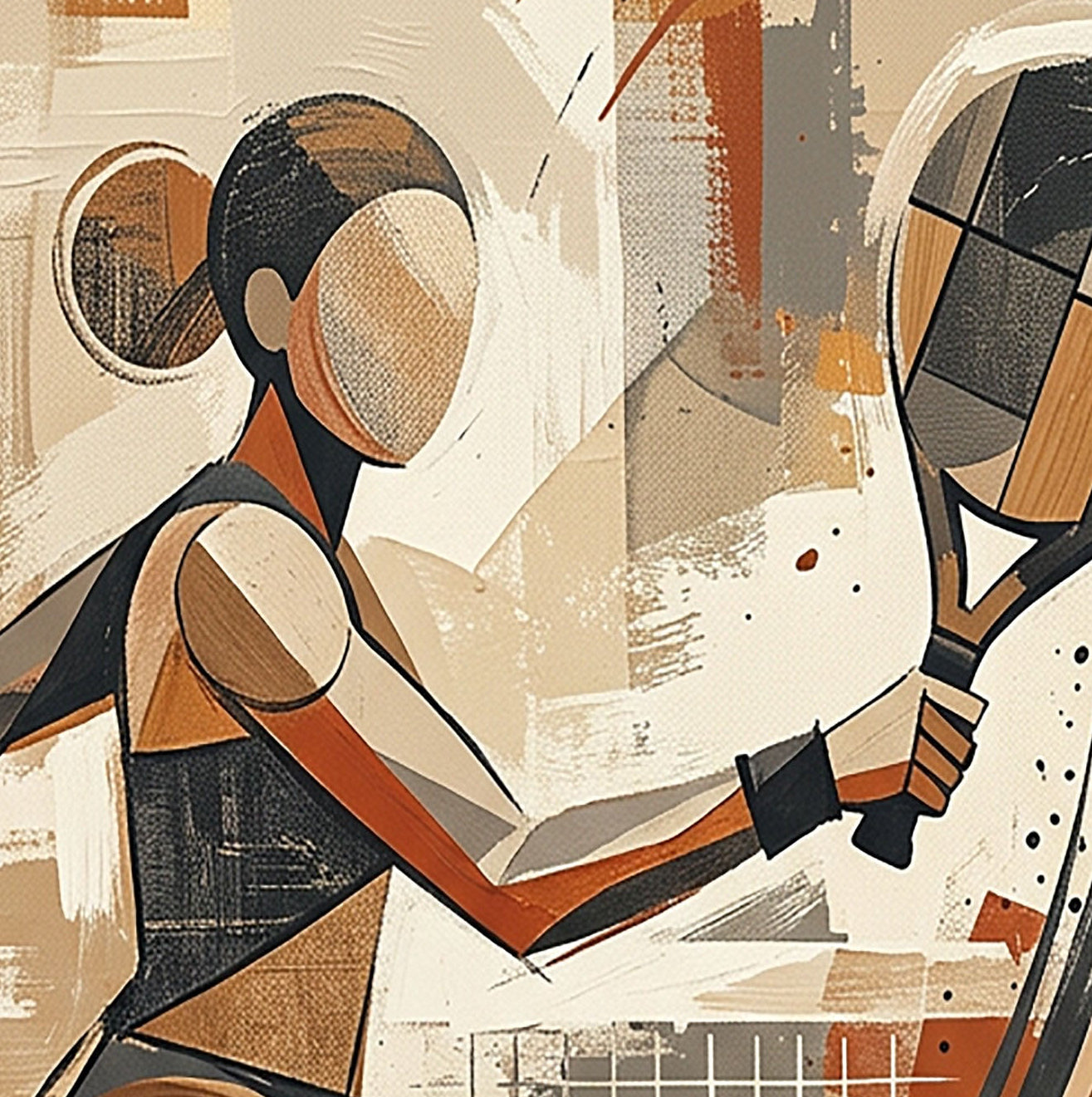 Female Padel Motion – Abstract Geometric Print
