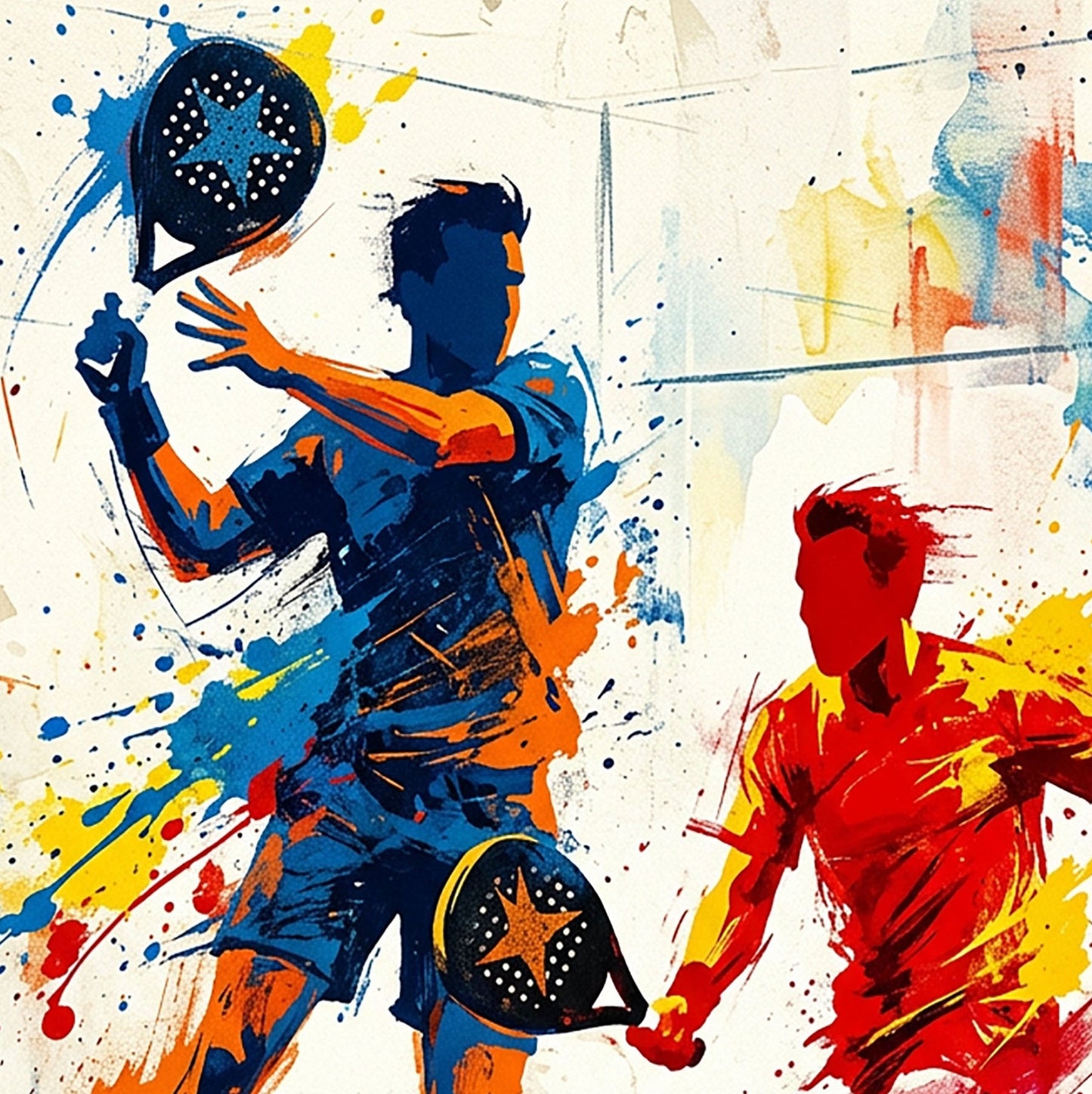 Padel Duo Art Print – Expressive Abstract Sports Wall Art