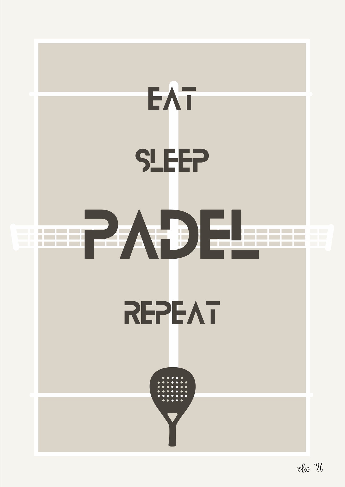 Eat Sleep Padel Repeat – Minimalist Padel Graphic Print