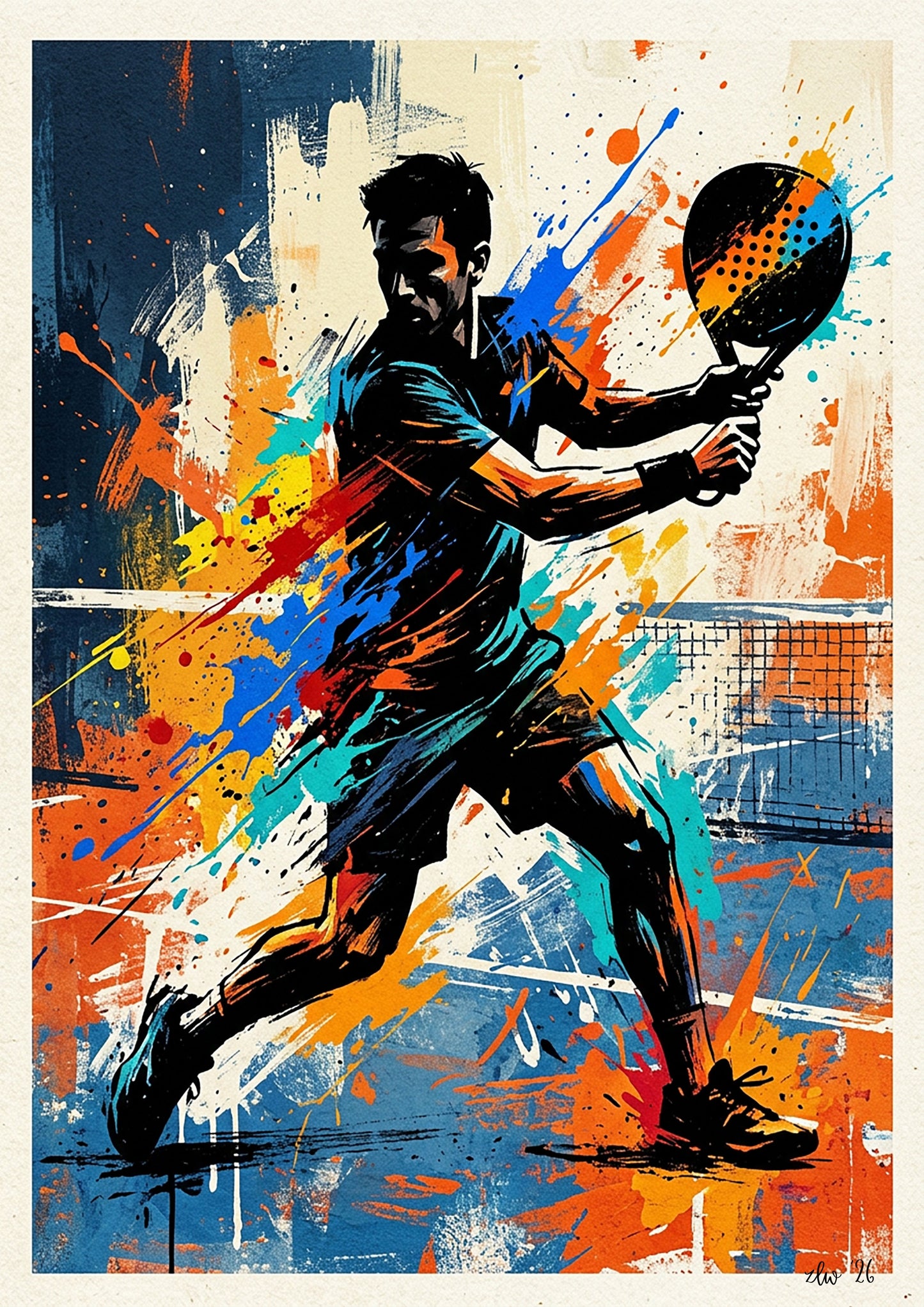 Padel Player Art Print – Expressive Abstract Sports Wall Art
