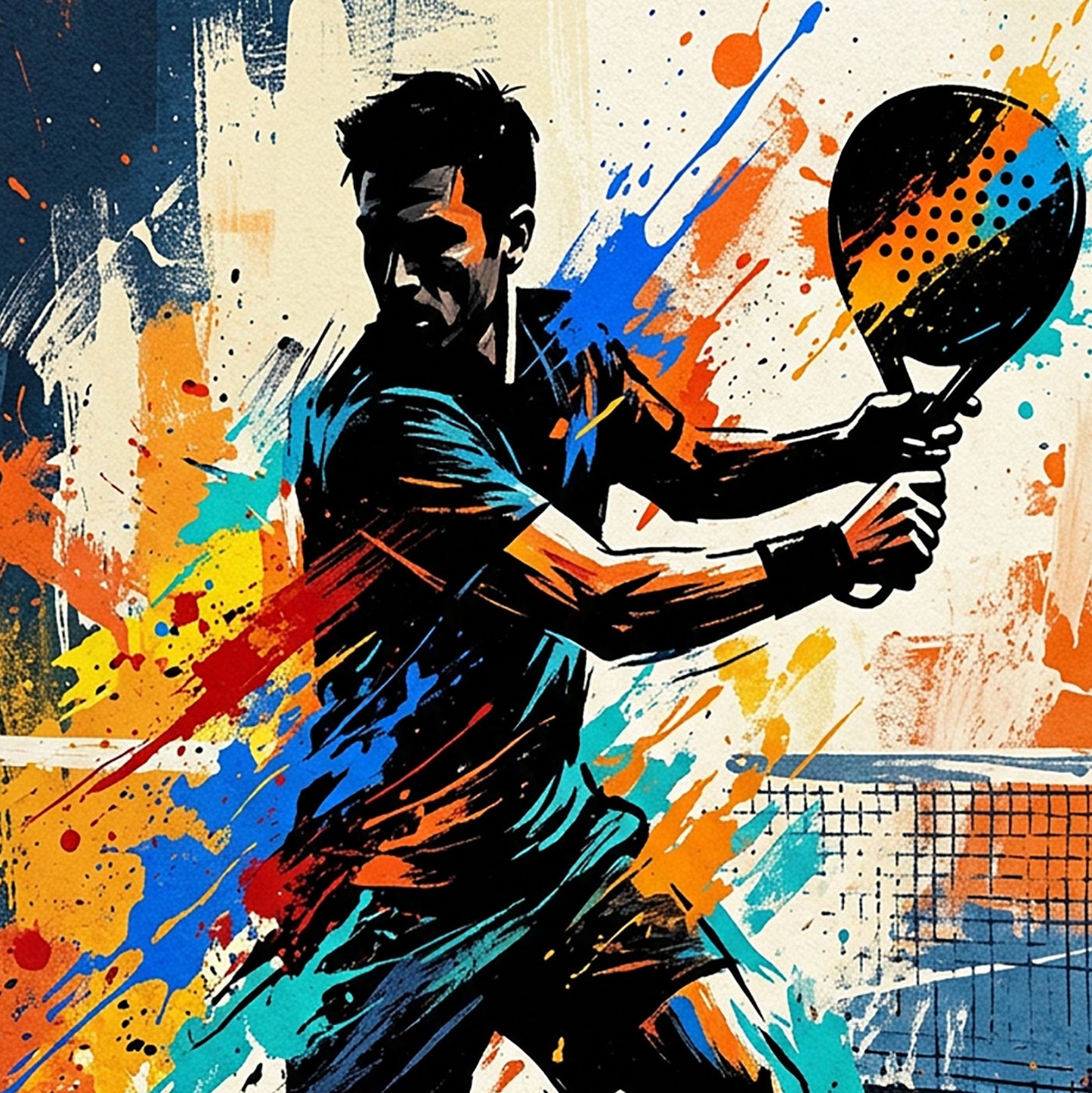 Padel Player Art Print – Expressive Abstract Sports Wall Art