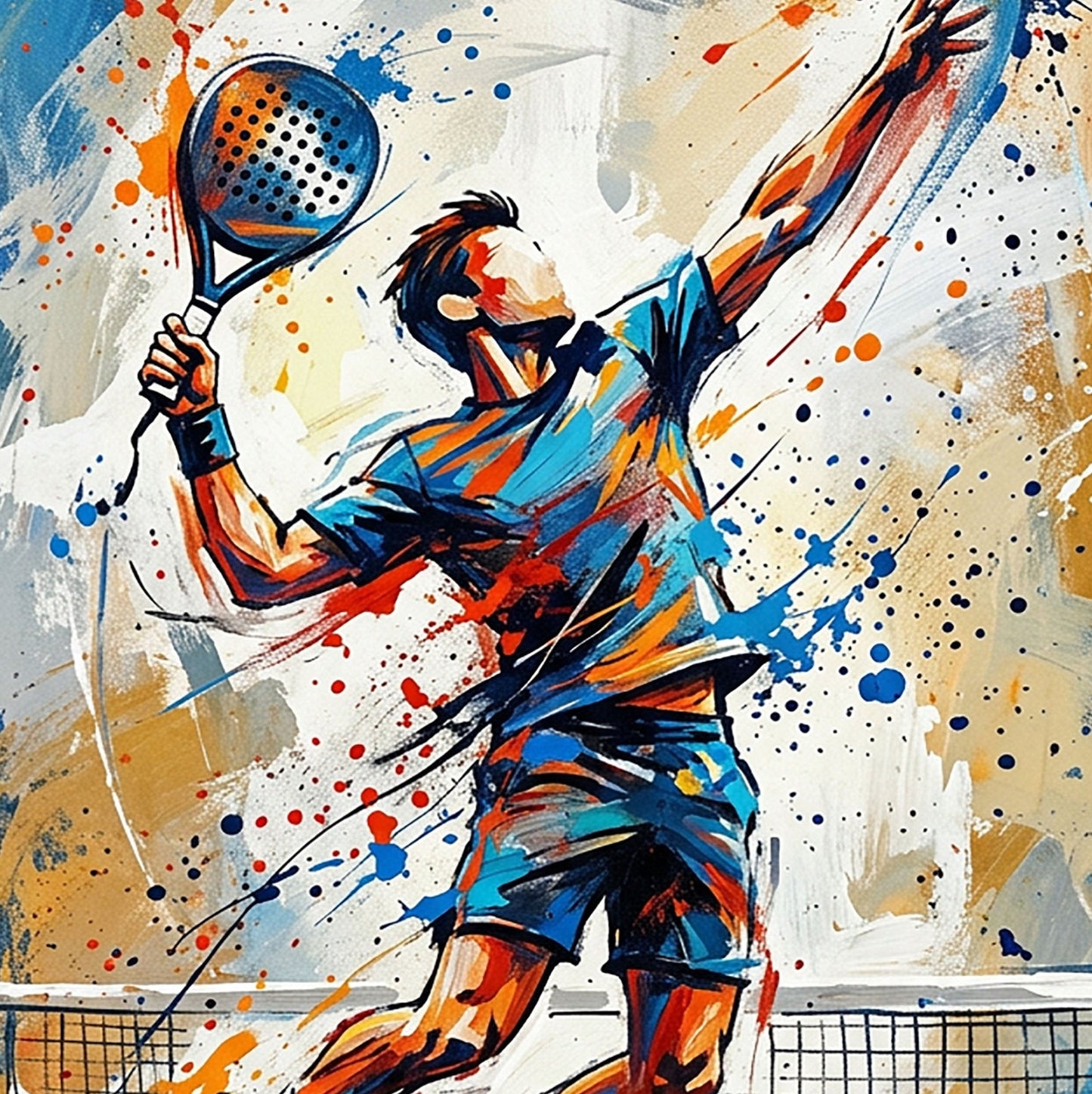 Padel Player Art Print – Expressive Abstract Sports Wall Art