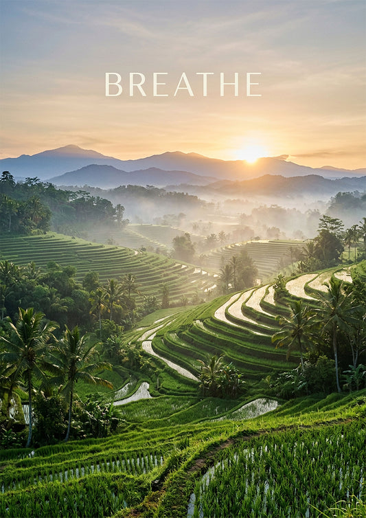 “Breathe” Mindfulness Landscape Art Print – Calm Nature Wall Art