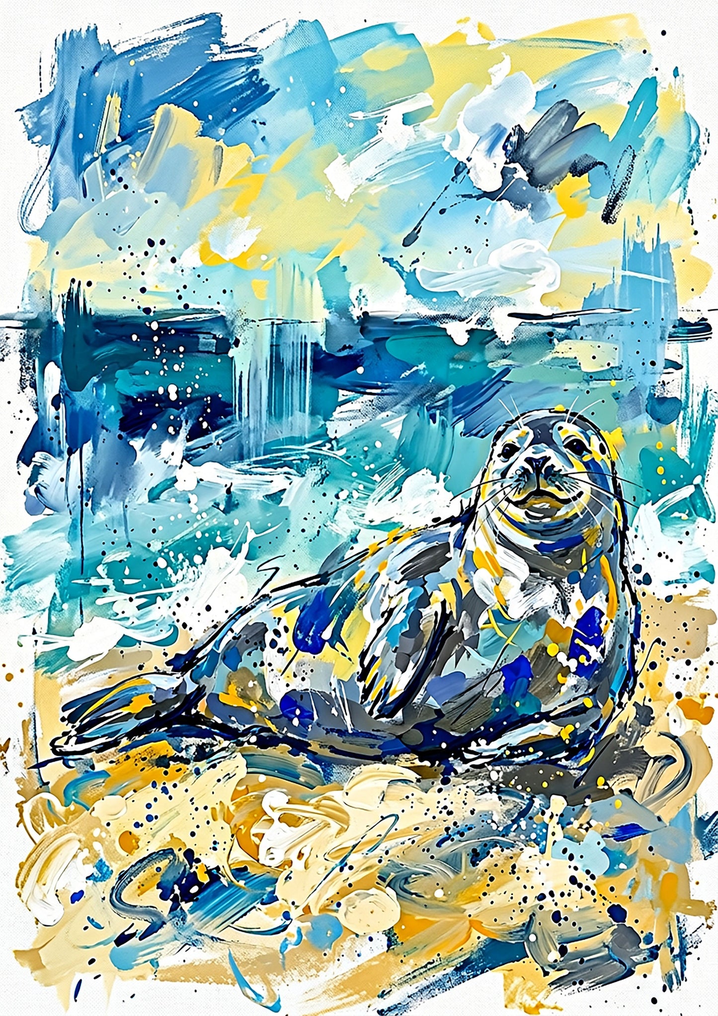 Coastal Seal – Abstract Coloursplash Wildlife Print