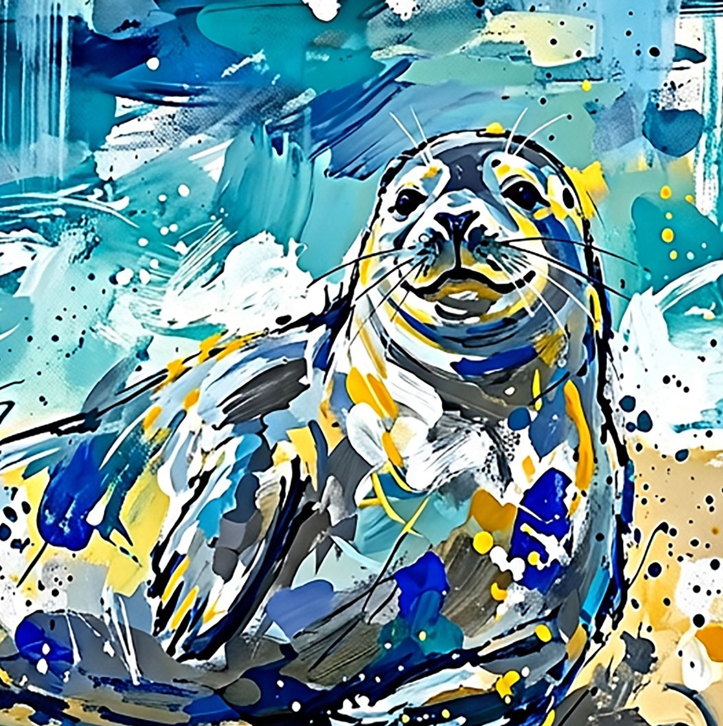 Coastal Seal – Abstract Coloursplash Wildlife Print