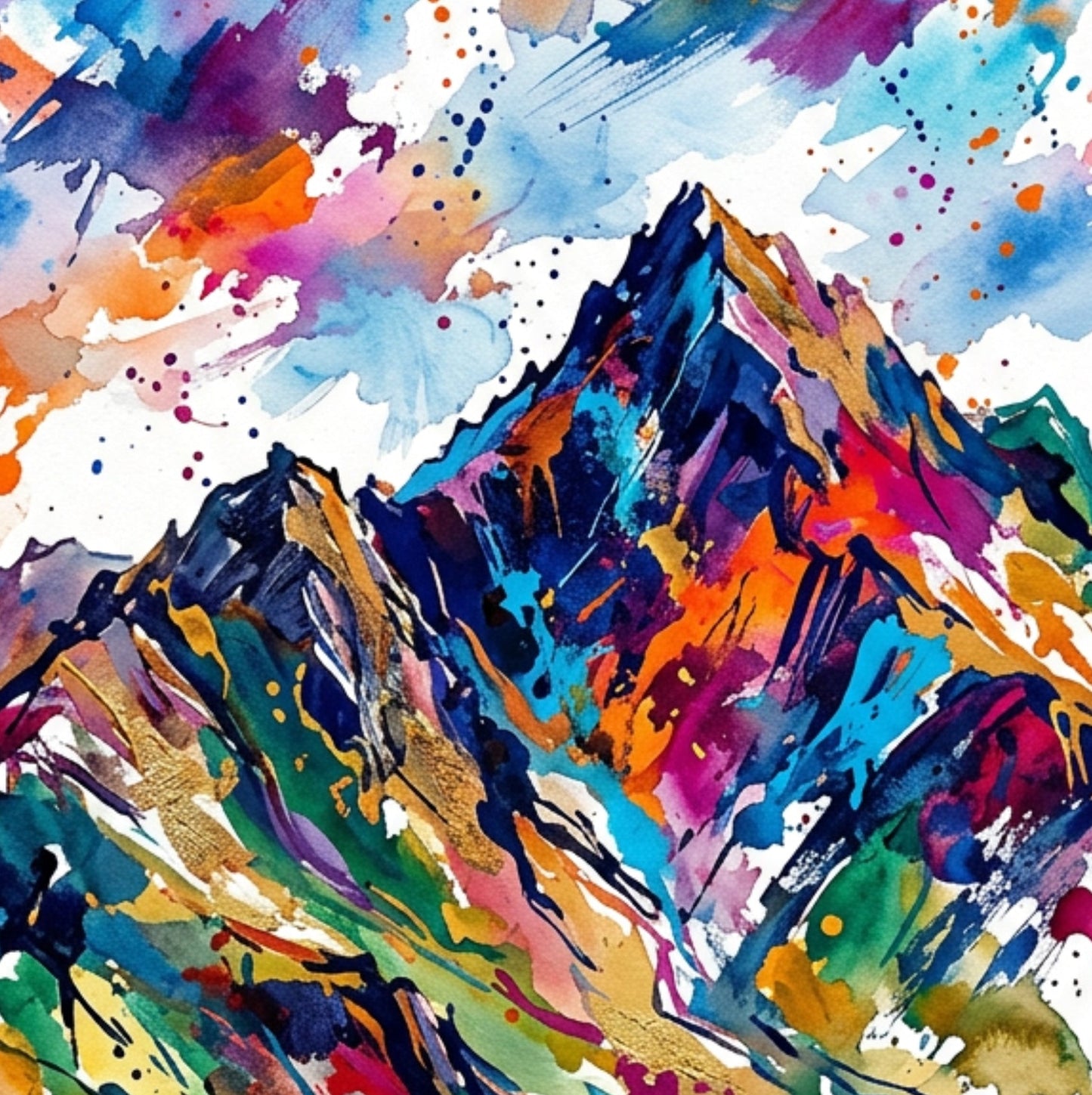 Expressive Snowdonia Coloursplash Art Print – Modern Adventure Collection Landscape