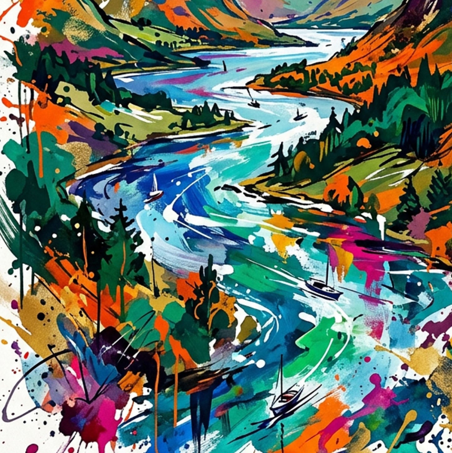 Ullswater Lake District Art Print – Expressive Colourful Landscape | Bella Leaf Studio
