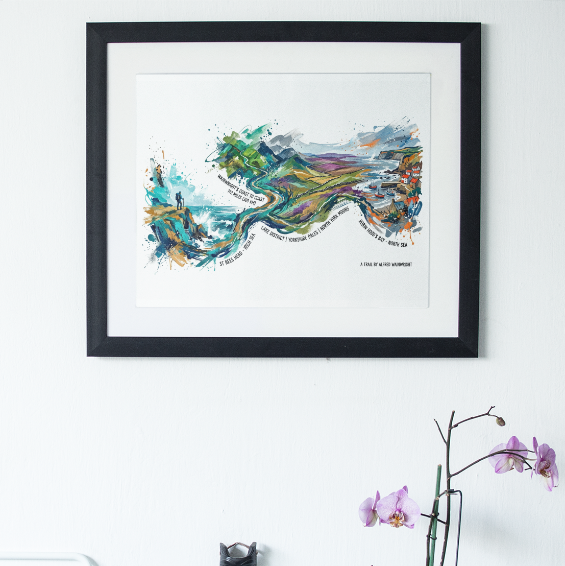 Wainwright’s Coast to Coast – 192 Mile Trail Art Print | Contemporary Adventure Artwork