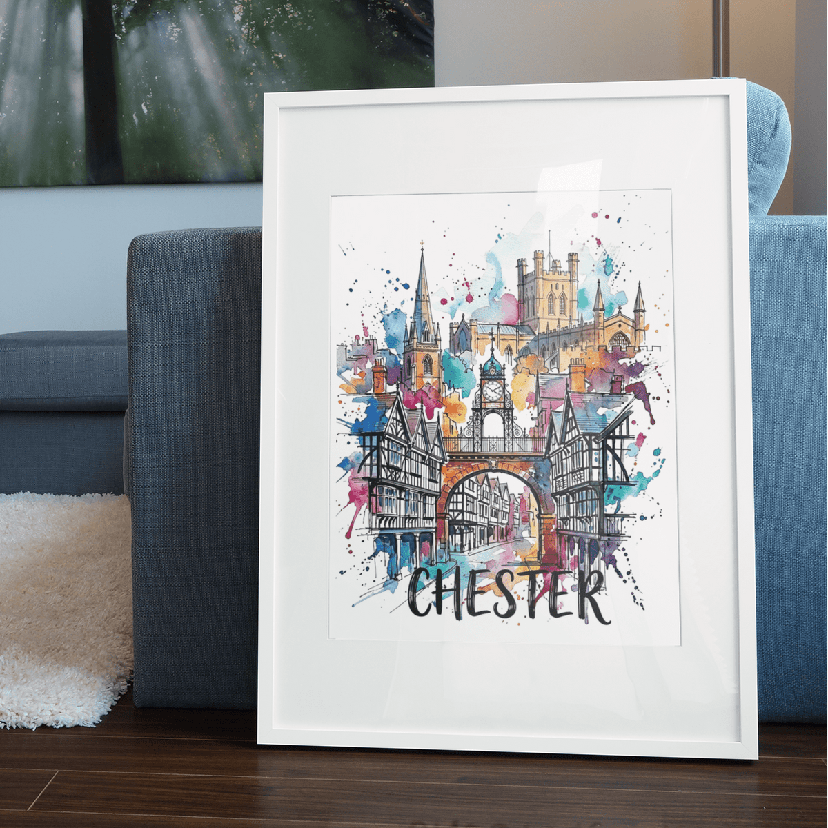Chester Premium Art Print – Expressive Cityscape of the Eastgate Clock & Historic Architecture | Bella Leaf Studio - Bella Leaf StudioPremium Art Prints