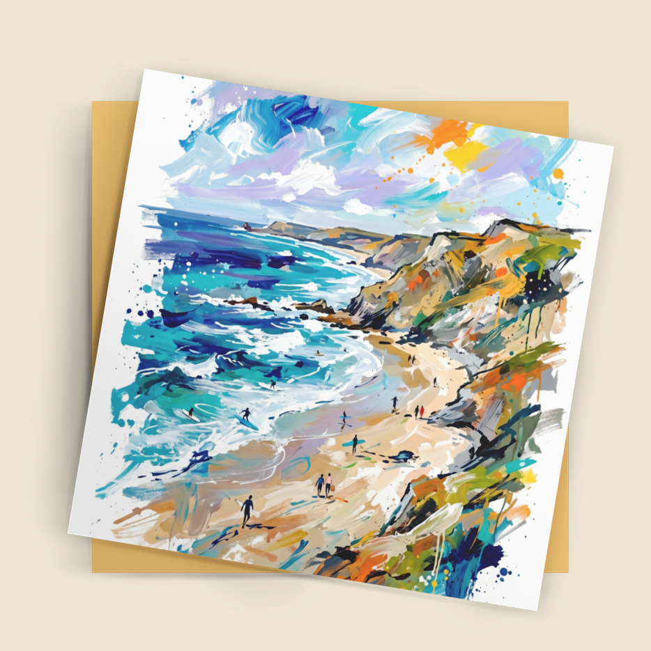 Coastal Scene – Fine Art Greeting Card (6×6) - Bella Leaf StudioPremium Art Prints