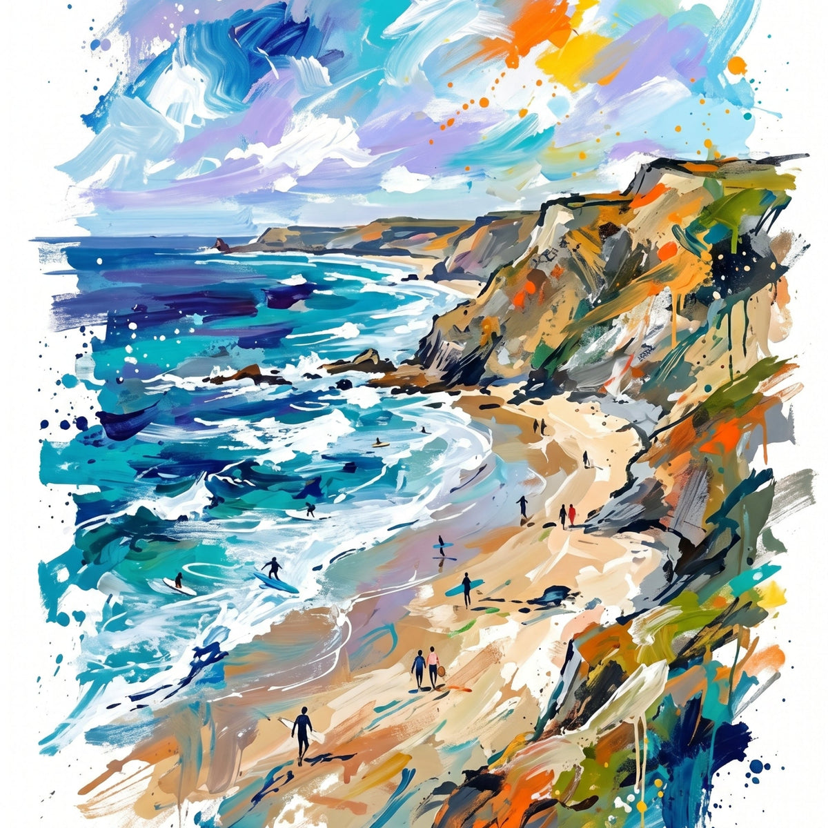 Coastal Scene – Fine Art Greeting Card (6×6) - Bella Leaf StudioPremium Art Prints