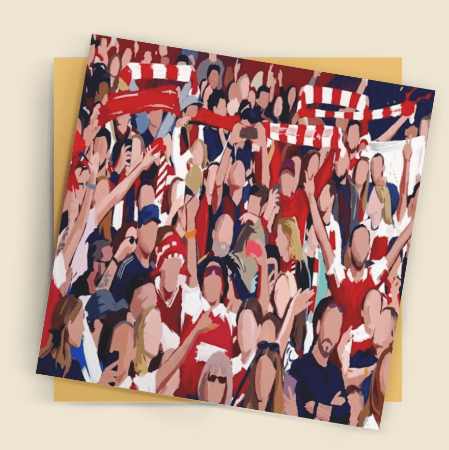 Crowd Celebration Art Card – Contemporary Abstract People Scene - Bella Leaf StudioPremium Art Prints