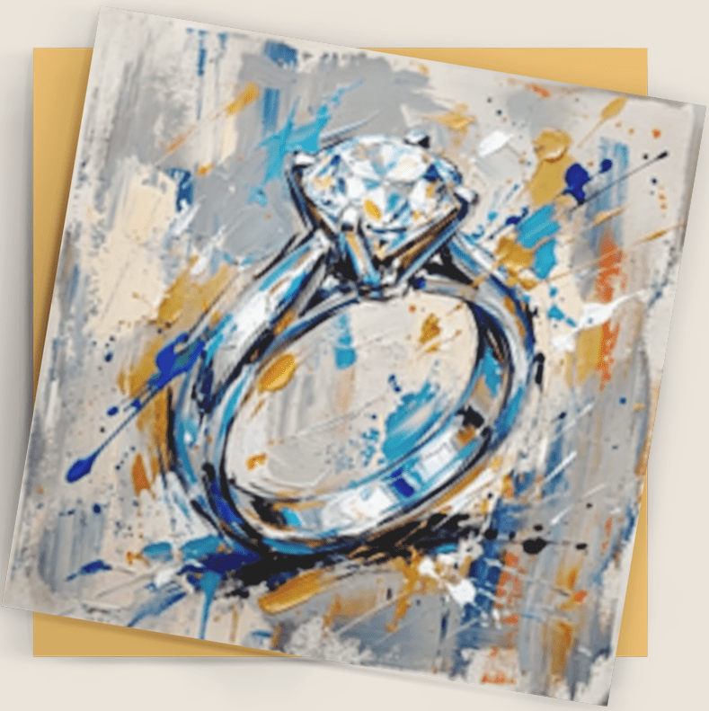 Engagement Ring Card – Fine Art Watercolour - Bella Leaf StudioPremium Art Prints