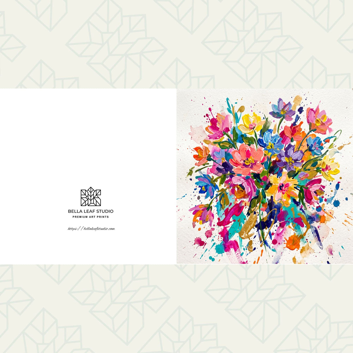 Floral Art Card – Contemporary Floral Design - Bella Leaf StudioPremium Art Prints
