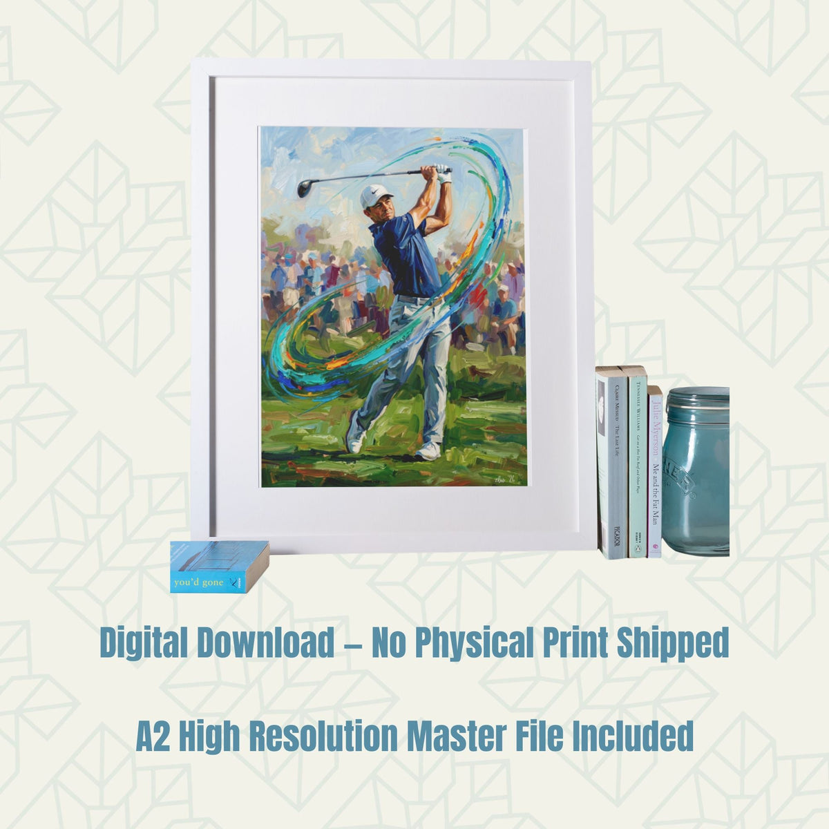 Golfer Power Swing – Digital Download - Bella Leaf StudioDigital Art Prints