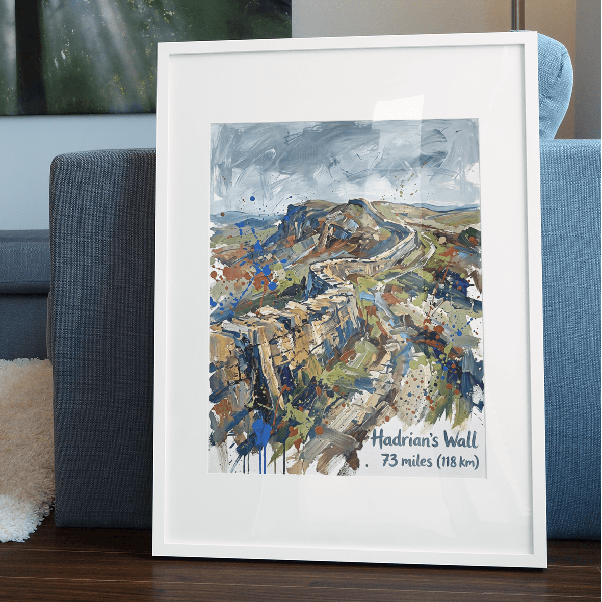 Hadrian's Wall – 73 Mile Trail Art Print | Contemporary Adventure Artwork - Bella Leaf StudioPremium Art Prints