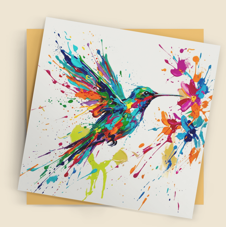 Hummingbird – Fine Art Greeting Card (6×6) - Bella Leaf StudioPremium Art Prints