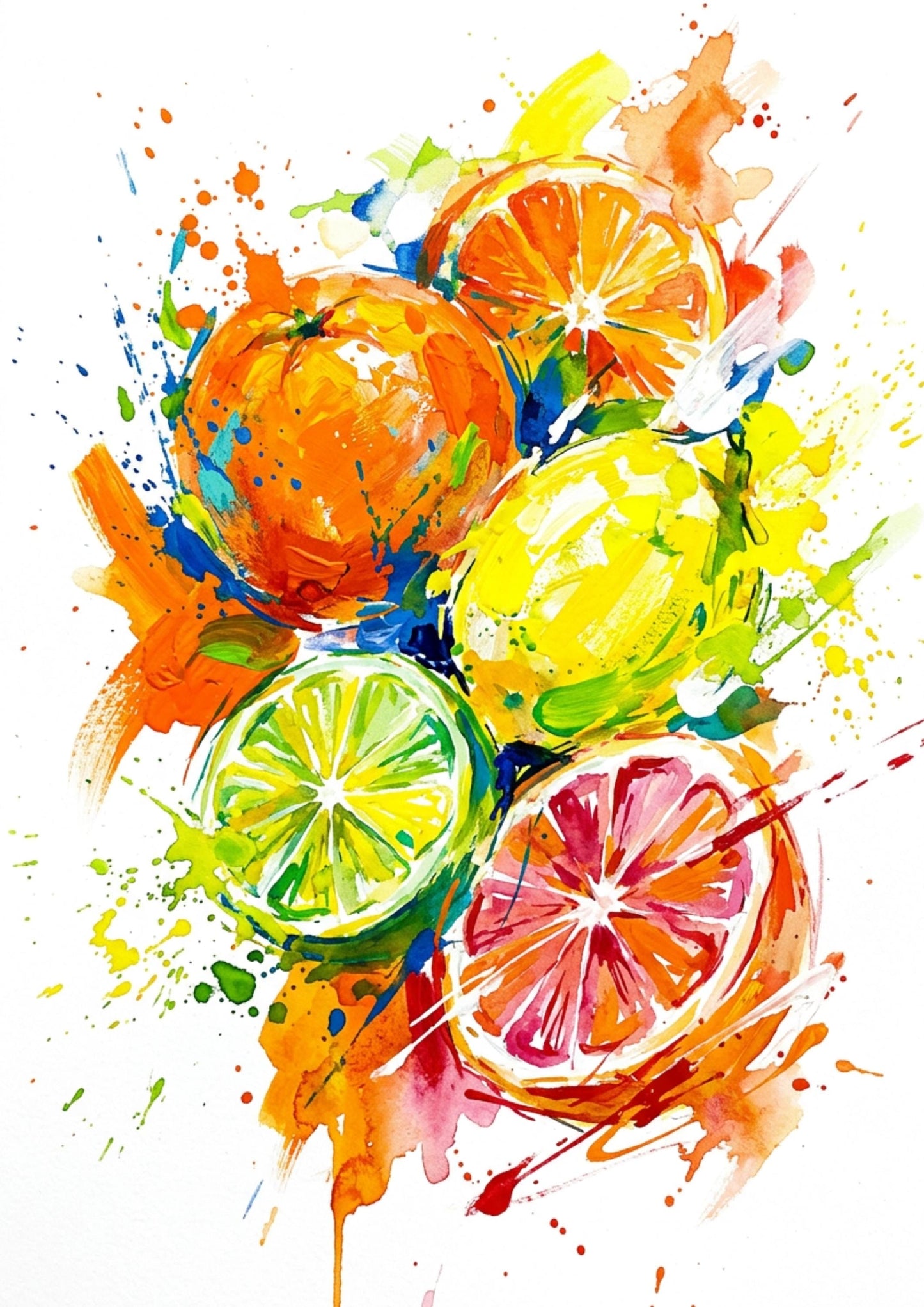 Citrus Fruits – Modern Coloursplash Kitchen Art Print