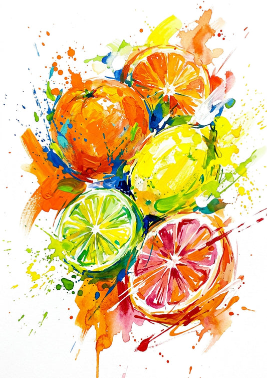 Citrus Fruits – Modern Coloursplash Kitchen Art Print