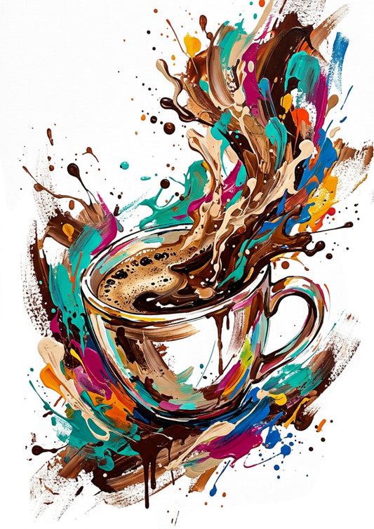 Coffee Splash – Modern Coloursplash Kitchen Art Print