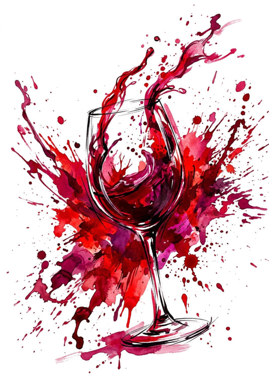 Red Wine – Modern Coloursplash Wine Art Print
