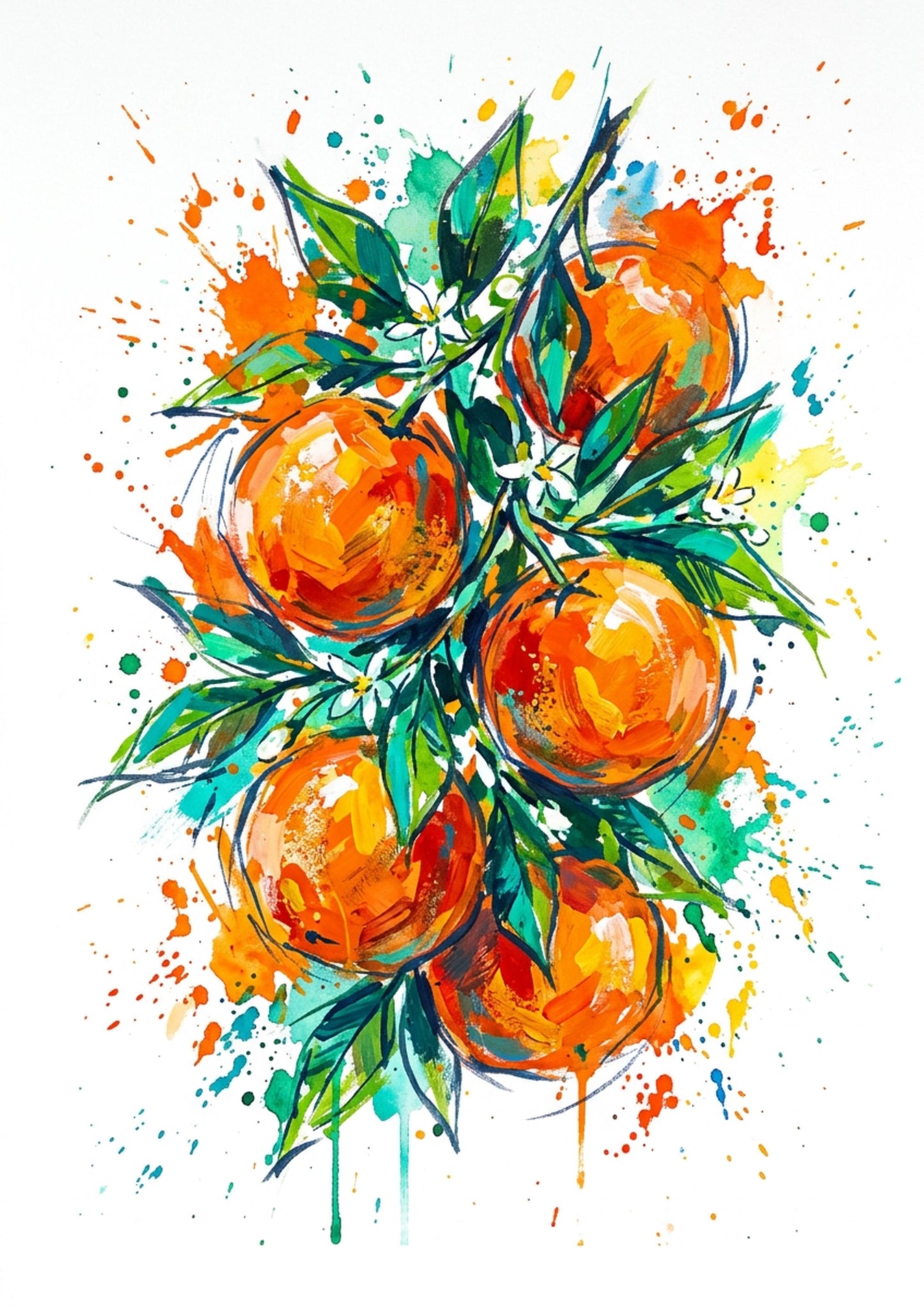Seville Oranges – Modern Coloursplash Kitchen Art Print