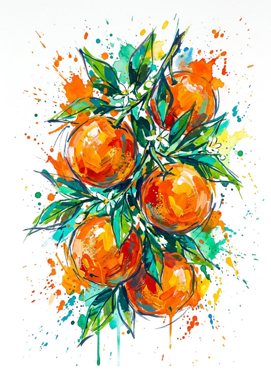 Seville Oranges – Modern Coloursplash Kitchen Art Print