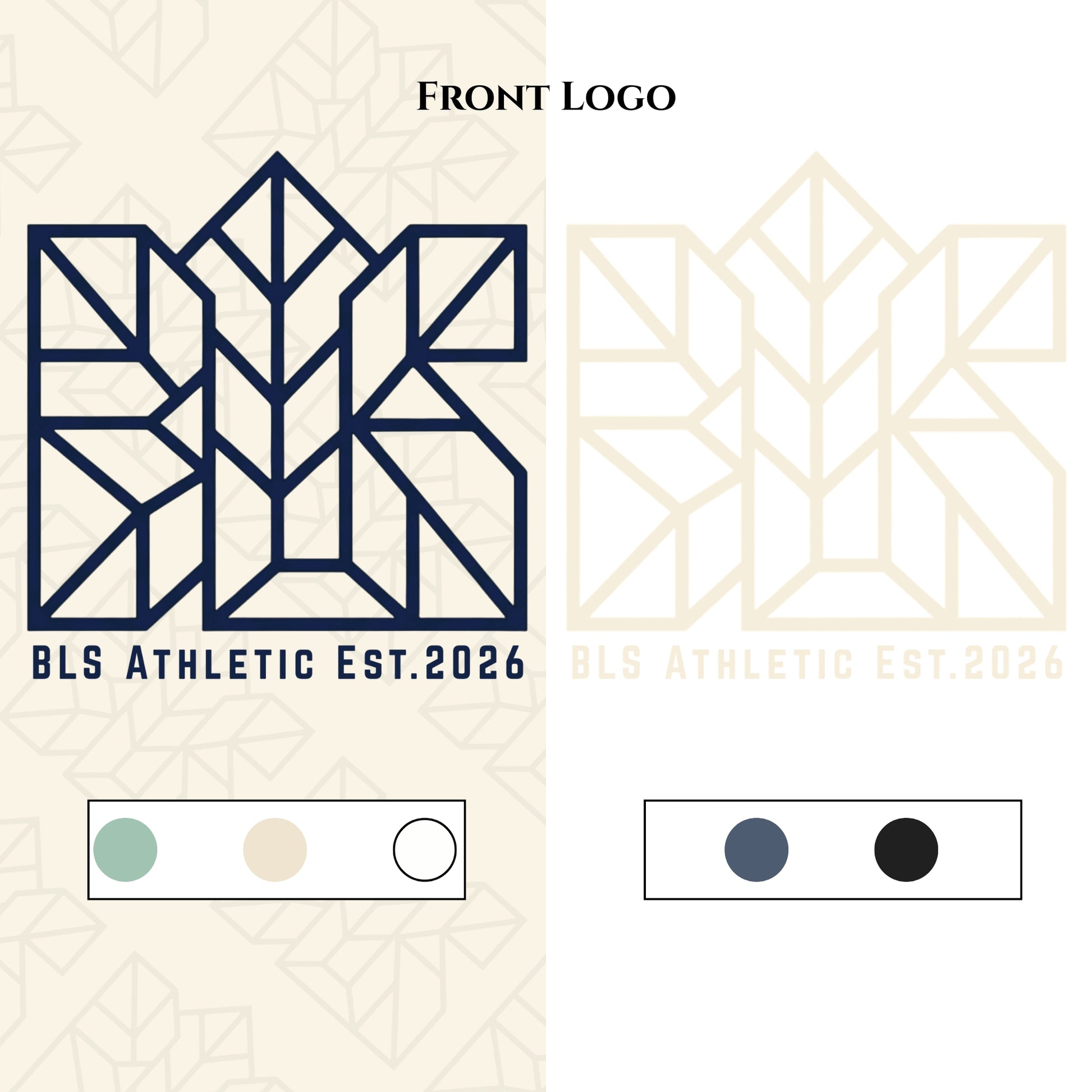 Athletic T-shirt front logo graphic with BLS Athletic Est. 2026 text