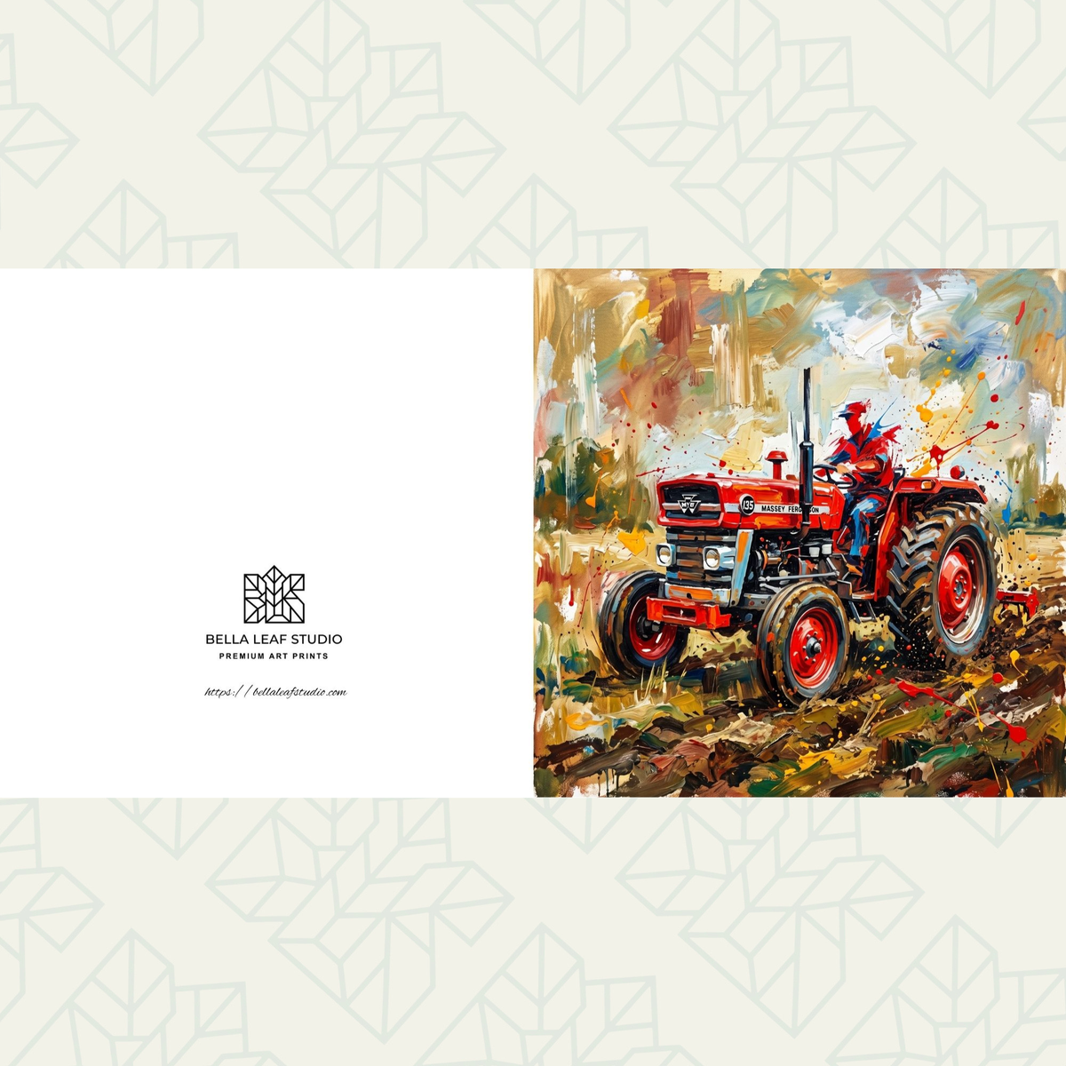 Massey Ferguson Tractor – Fine Art Greeting Card - Bella Leaf StudioPremium Art Prints