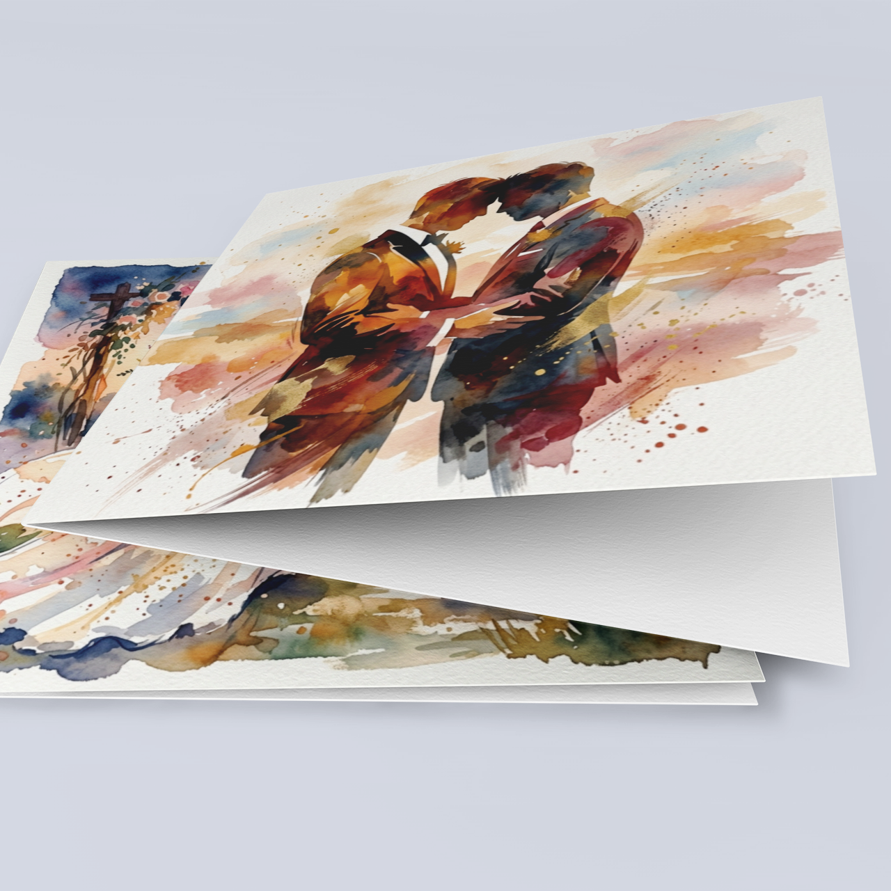 Same‑Sex Wedding Card – Expressive Couple Fine Art (6×6)