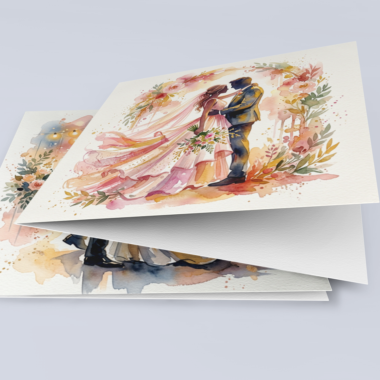 Wedding Card – Expressive Bride & Groom Fine Art (6×6)