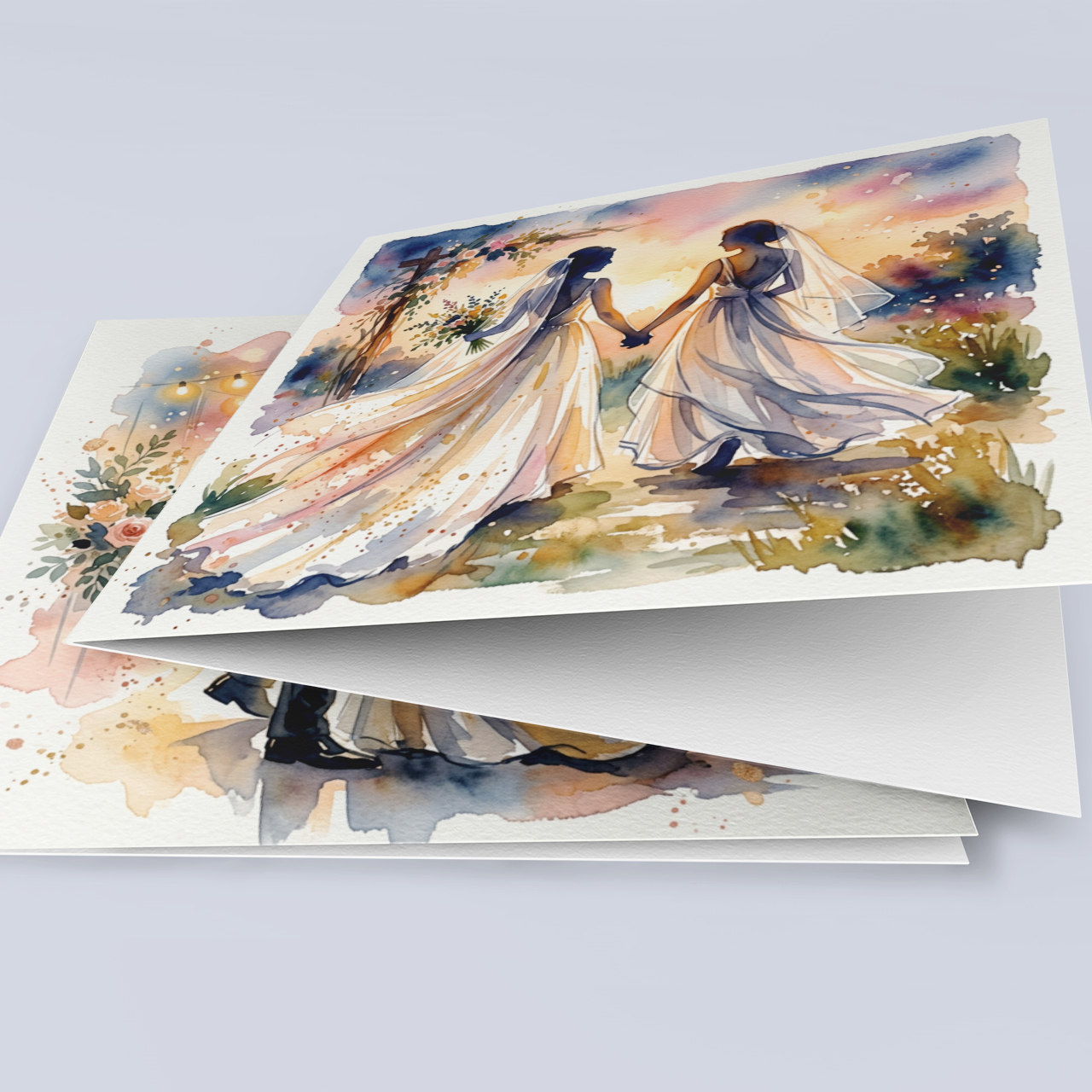 Same‑Sex Wedding Card – Expressive Couple Fine Art (6×6)