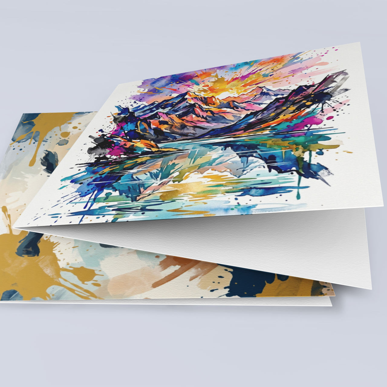 Mountain Landscape – Fine Art Greeting Card (6×6)