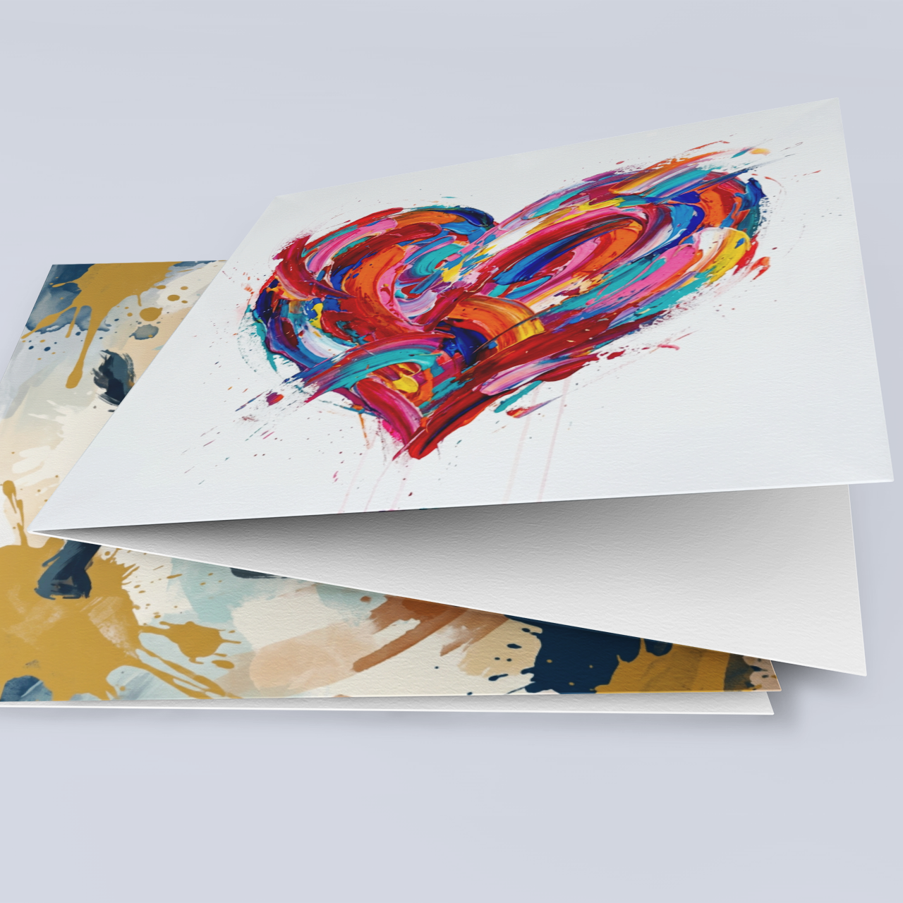 Abstract Heart – Fine Art Watercolour Card (6×6)