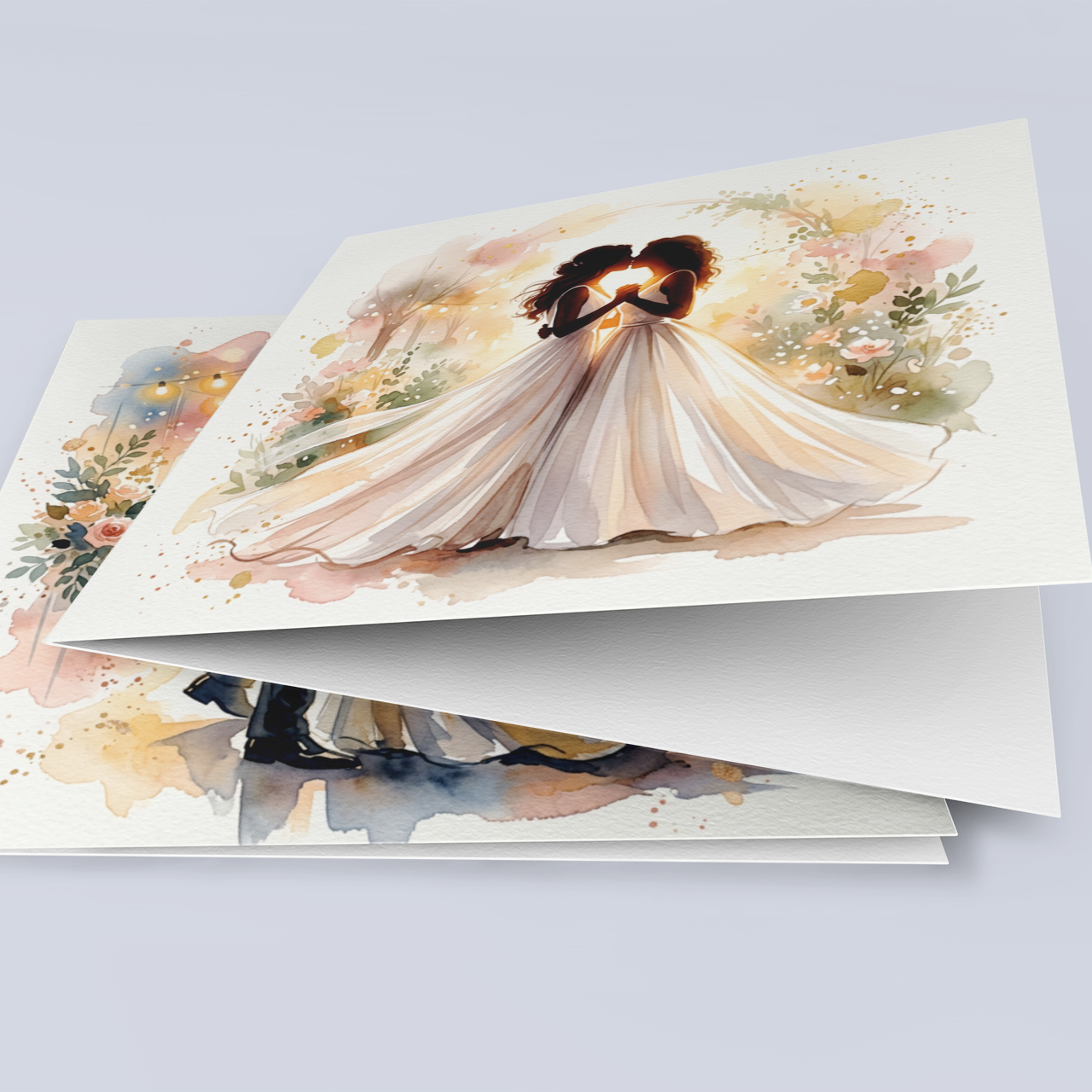 Same‑Sex Wedding Card – Expressive Couple Fine Art (6×6)