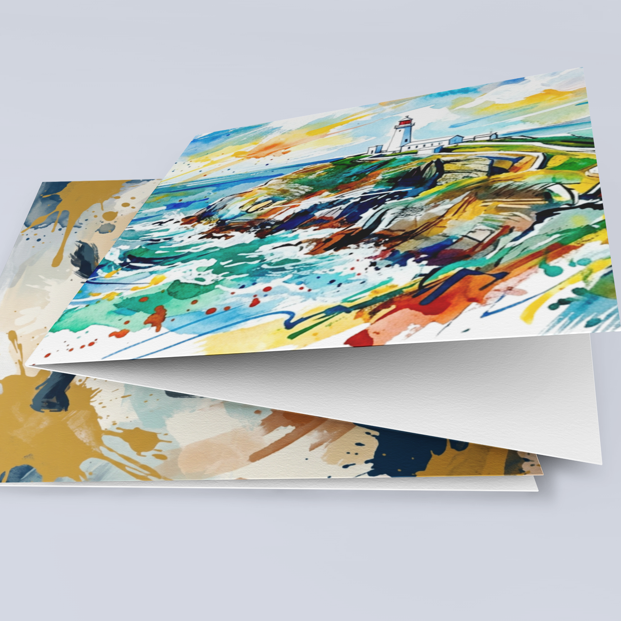 Lighthouse Scene – Fine Art Greeting Card (6×6)