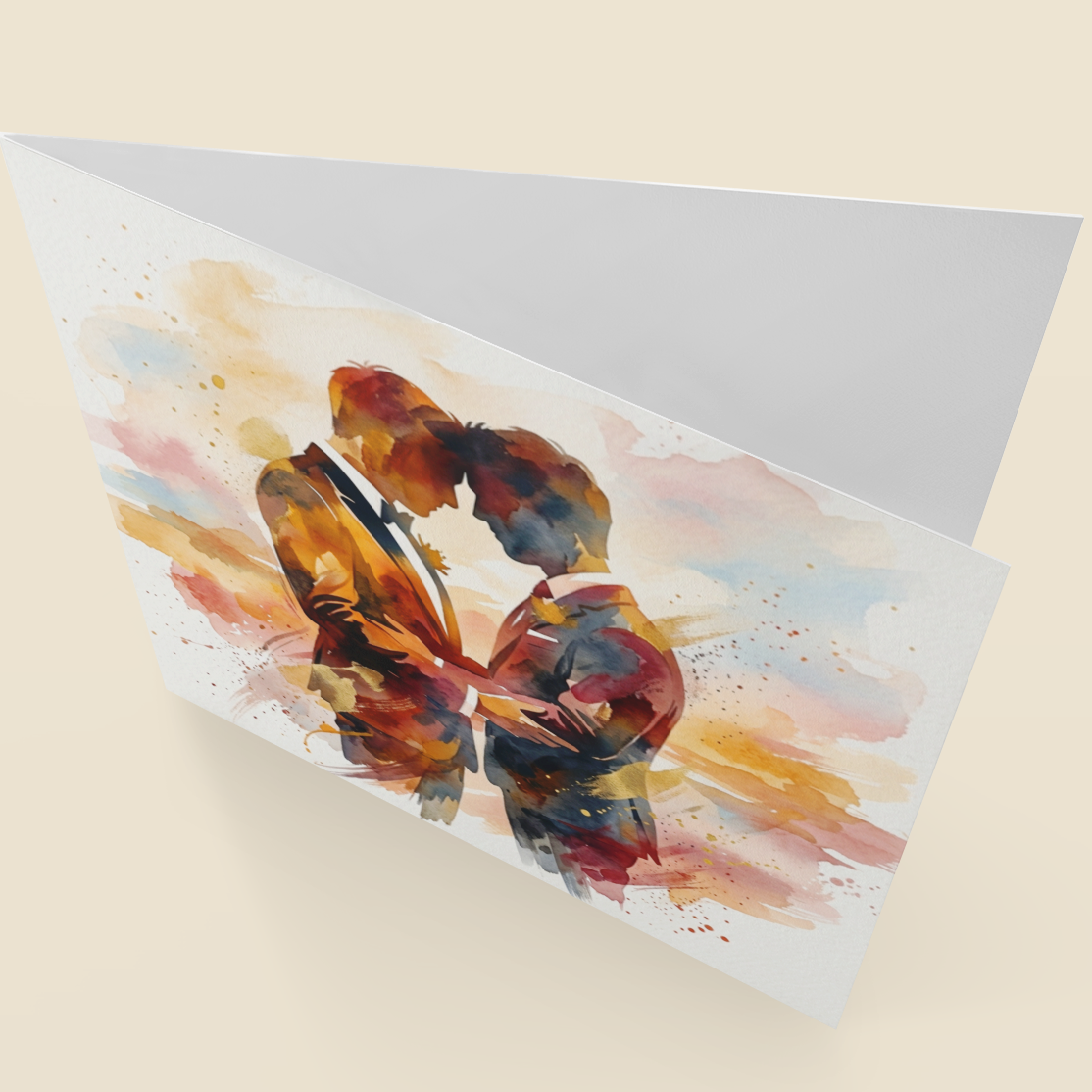 Same‑Sex Wedding Card – Expressive Couple Fine Art (6×6)