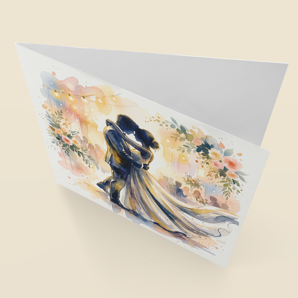 Wedding Card – Expressive Bride & Groom Fine Art (6×6)