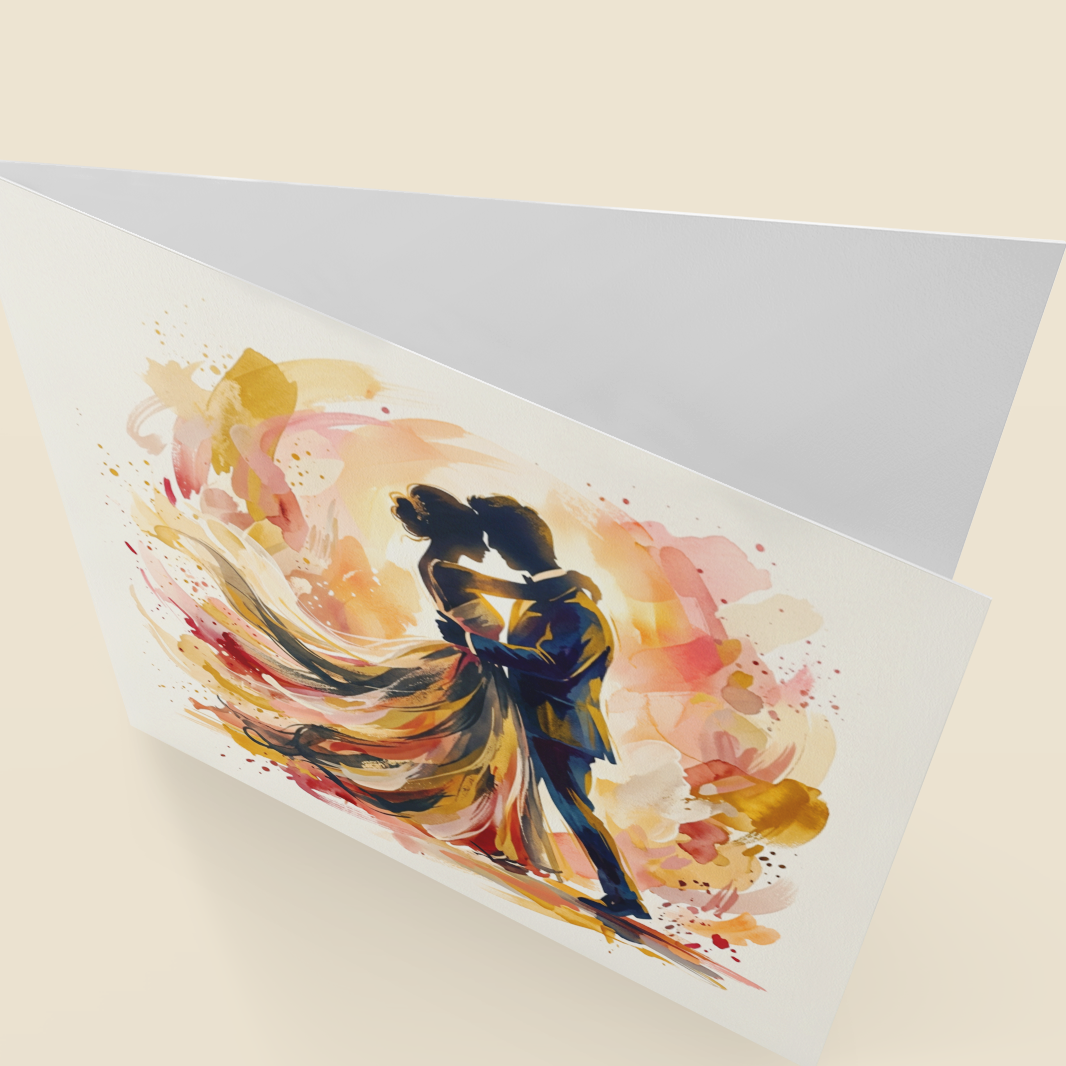 Wedding Card – Expressive Bride & Groom Fine Art (6×6)