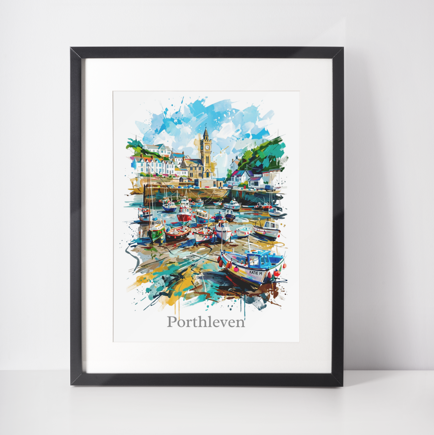 Porthleven Coloursplash Print – Expressive Coastal Cornwall Wall Art