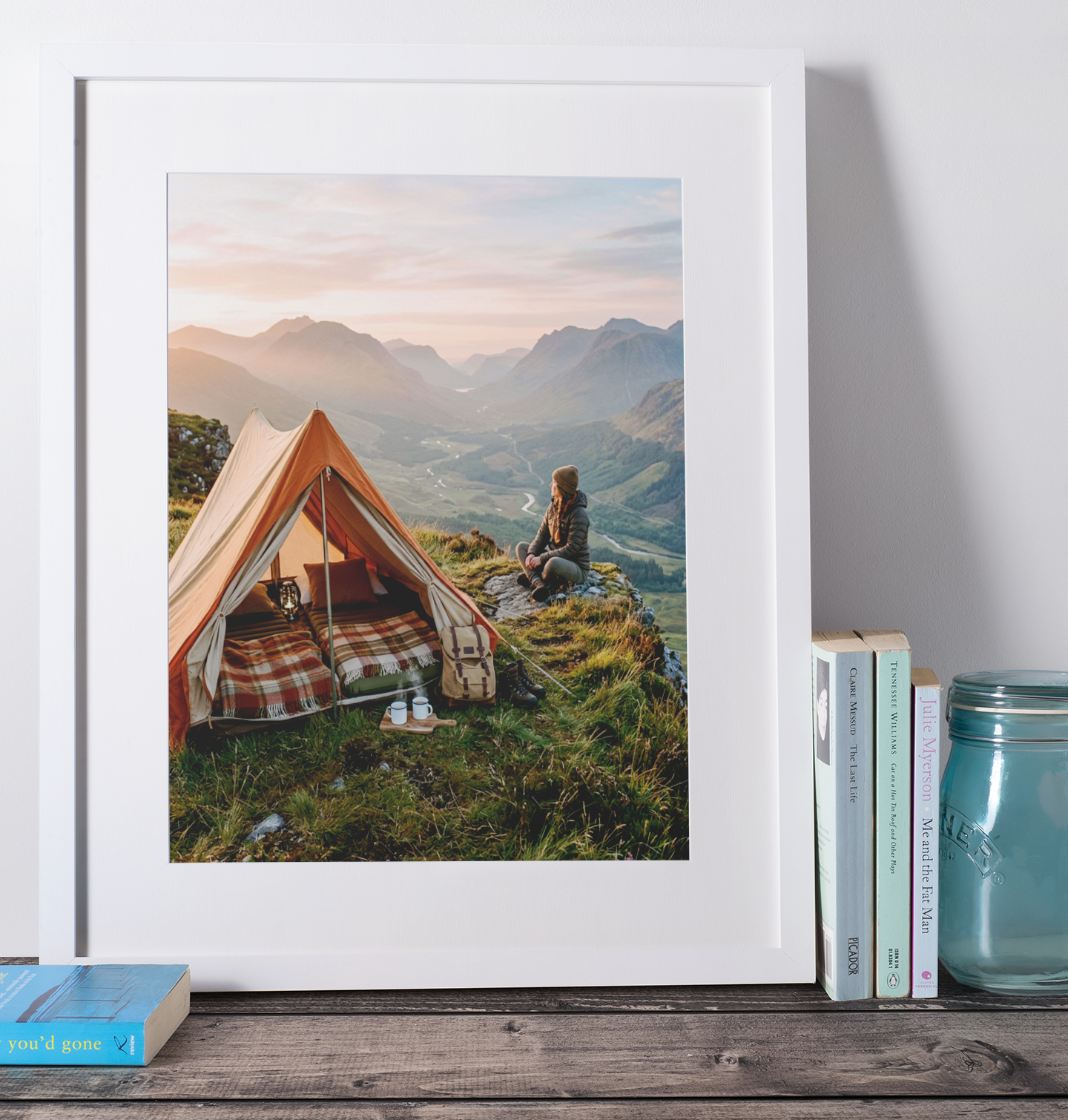 Mountain Camp Morning – Scenic Adventure Print